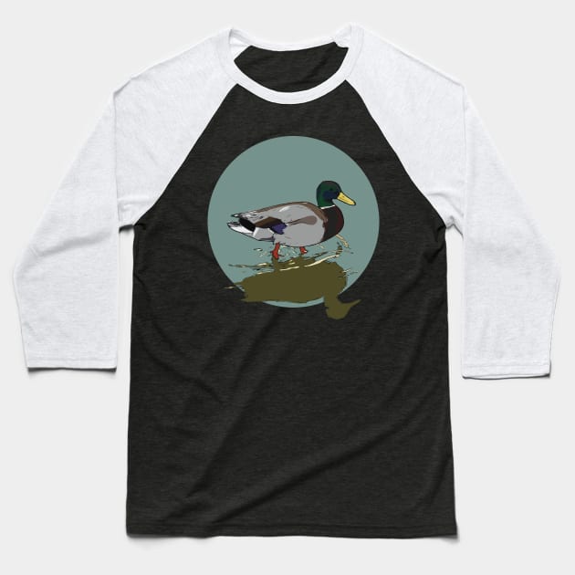 Duck Baseball T-Shirt by theartfulscientist